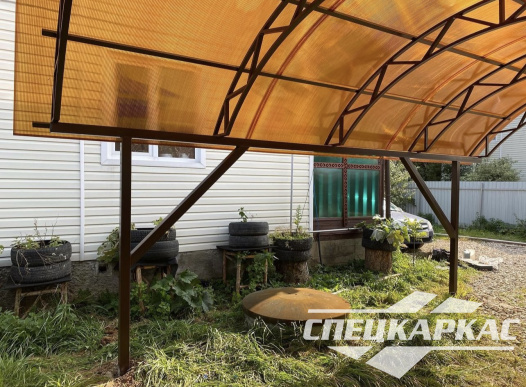 Навес из поликарбоната для одного автомобиля №89 - фото 1849