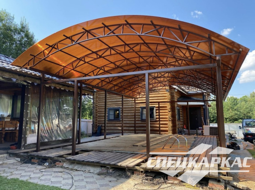 Навес из поликарбоната для бассейна №12 - фото 1090