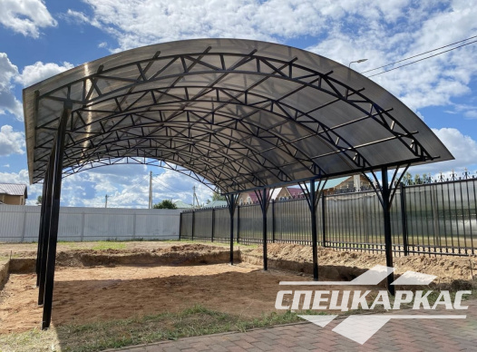 Арочный навес из поликарбоната для автомобилей №10 - фото 1068