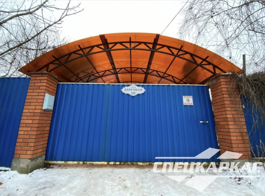 Металлический усиленный навес из поликарбоната для автомобиля №50 - фото 1460