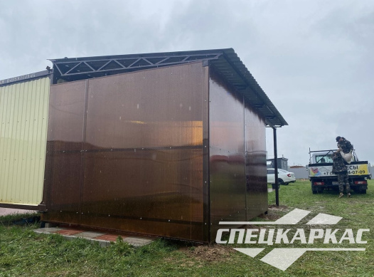 Навес из профнастила к дому №31 - фото 1272