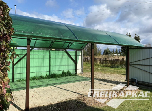Навес из поликарбоната для машины усиленный №99 - фото 1950