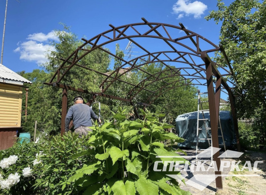 Навес из поликарбоната для зоны барбекю №21 - фото 1169