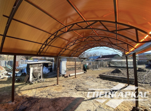 Классический арочный навес для одной машины №40 - фото 1363