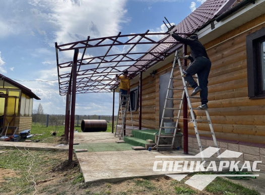 Навес к дому из поликарбоната для террасы №33 - фото 1289
